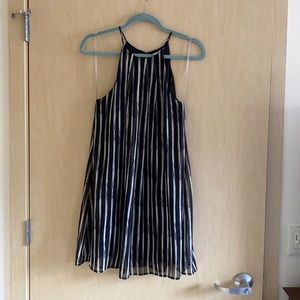 Black and white dress with some purple